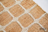 Jute rug corner detail showing check weave