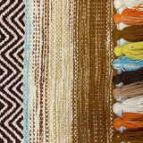 Chenille rug texture close-up showing diamond motif