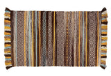 Brown cotton kilim rug flat lay