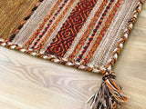 Beige cotton kilim rug weave close-up