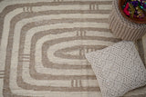 Close-up of brown beige abstract weave pattern