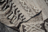 Close-up of handwoven texture on farmhouse rug
