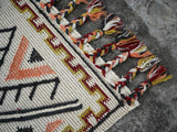 Handwoven kilim rug texture close-up