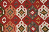 Red traditional kilim rug corner detail