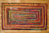 Overhead view of colorful chindi rag texture