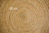 Yellow jute mat tassel detail