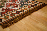 Southwestern Aztec kilim rug texture close-up