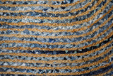 Chindi jute oval rug pile close-up