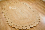 Close-up of hand braided jute weave texture