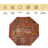 Multicolour rag rug in bedroom setting