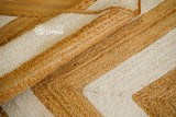 White jute braided rug full flat lay view
