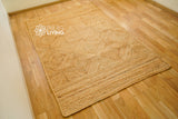 Jute rug corner detail with braid pattern