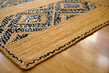 Close-up of black and white chindi weave texture