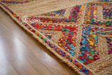 Texture close-up of jute and recycled cotton strips
