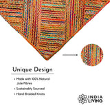 Overhead view of striped rainbow pattern texture