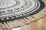 Close-up of boho print detail on cotton mat