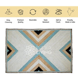 Jute rug corner detail showing pattern