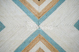 Jute rug edge detail with natural fiber texture