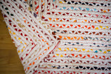Close-up of recycled cotton weave texture on rag rug