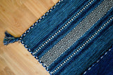 Blue kilim runner alternate angle view