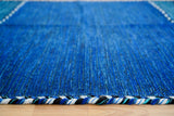 Blue kilim runner diamond pattern view