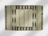 Farmhouse rug corner detail with fringe edge