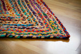 Heart shaped boho rug in an entryway setting