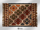 Close-up of the multicolor Aztec geometric weave