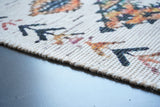 Overhead view of off white jute rug