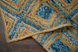 Blue braided jute rug alternate angle