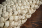 Alternate angle of taupe chunky wool rug