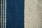Bohemian blue wool rug full view