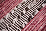 Chenille rug texture close-up showing diamond motif