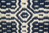 Blue wool rug woven detail