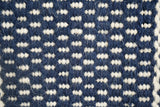 Blue wool rug edge detail