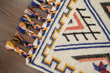 Handwoven Moroccan kilim rug texture close-up
