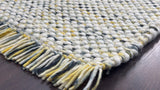 Close-up of hand-knitted wool loop texture