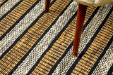 Close-up of jute cotton stripe weave texture