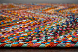 Chindi rug styled in a bedroom