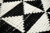 Wool rug pile texture close-up in natural light