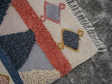 Pastel Moroccan rug size scale reference