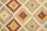Full flat lay of natural jute Aztec rug