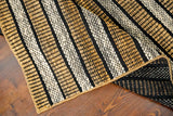 Natural jute cotton rug pile close-up