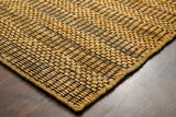 Black jute rug corner detail