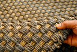 Grey jute rug corner detail
