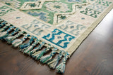 Close-up of sage green wool weave texture