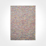 Colourful wool rug size scale reference
