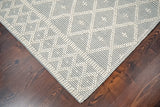 Grey wool rug corner and edge detail