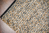 Charcoal grey wool jute rug runner style