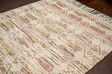 Chunky looped wool rug texture macro shot